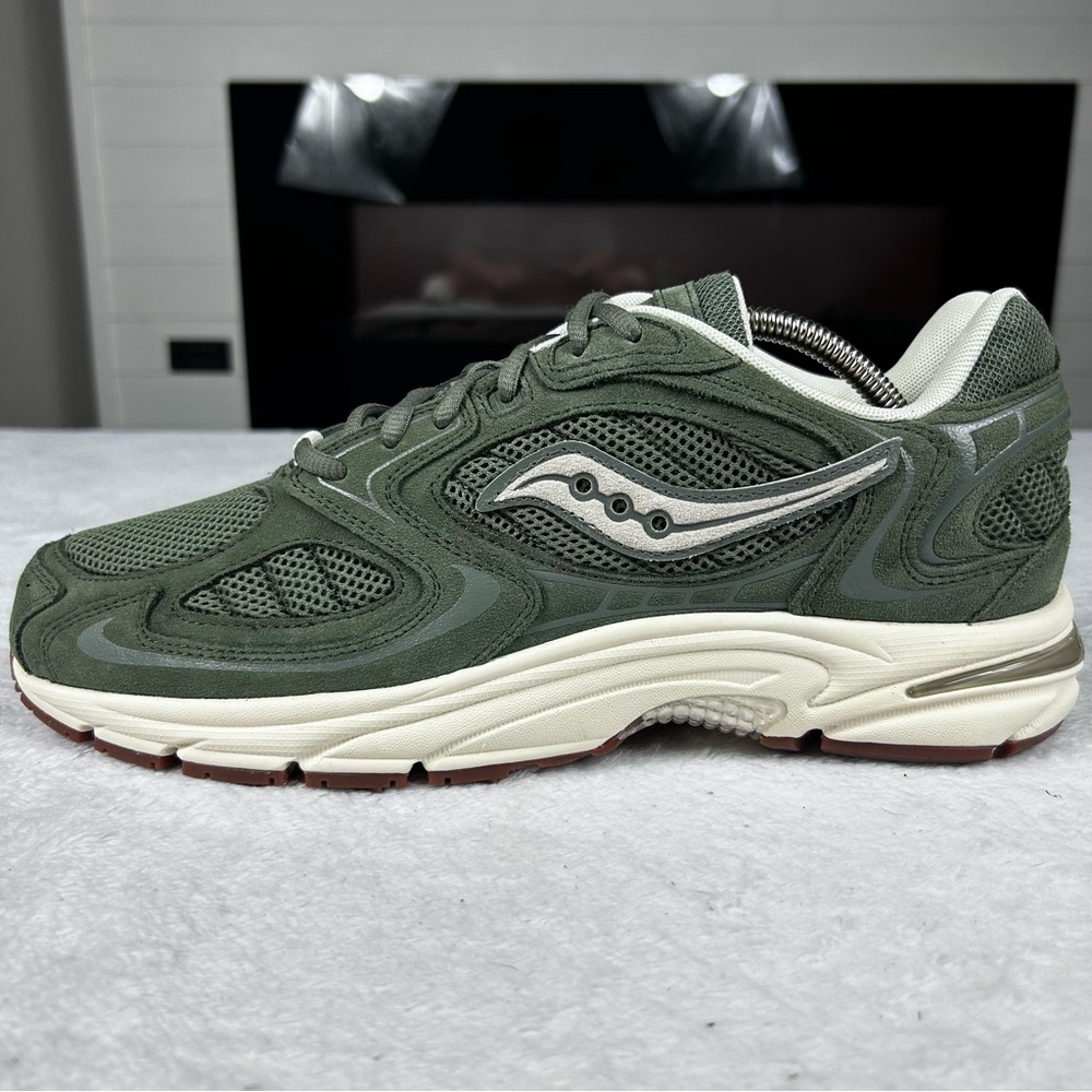 Saucony Grid Jazz 9 Men’s Daily Sneaker Size 11 Olive Off White Suede New In Box